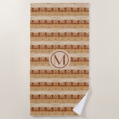 Afrikanisches Adinkra-Stammesmuster Strandtuch (Vorderseite)