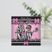 Afrikanisches amerikanisches Baby Duschmädchen Pin Einladung (Stehend Vorderseite)