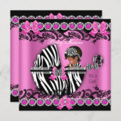 Afrikanisches amerikanisches Baby Duschmädchen Pin Einladung (Vorne/Hinten)