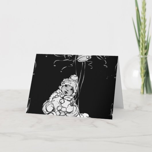 Afrikanisches amerikanisches Baby mit Glocken und Karte (Vorderseite)