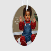 Afrikanisches amerikanisches Baby's 1. Weihnachten Ornament (Vorderseite)