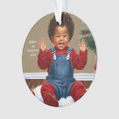 Afrikanisches amerikanisches Baby's 1. Weihnachten Ornament (Vorderseite)