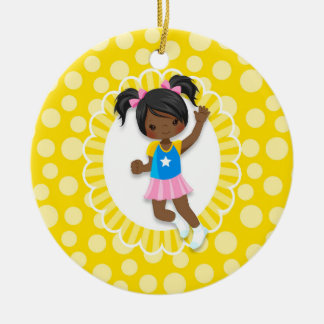 Afrikanisches amerikanisches Bounce House Jumping Keramik Ornament