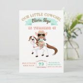 Afrikanisches amerikanisches Cowgirl auf Pferden G Einladung (Stehend Vorderseite)