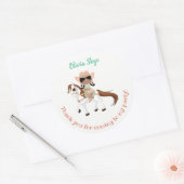 Afrikanisches amerikanisches Cowgirl auf Pferden G Runder Aufkleber (Umschlag)