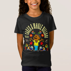 Afrikanisches amerikanisches Dorf zieht schwarzes T-Shirt
