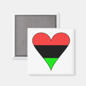 Afrikanisches amerikanisches Flaggenherz Magnet (Vorderseite/Rückseite)