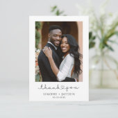 Afrikanisches amerikanisches Foto Hochzeit Danke (Stehend Vorderseite)