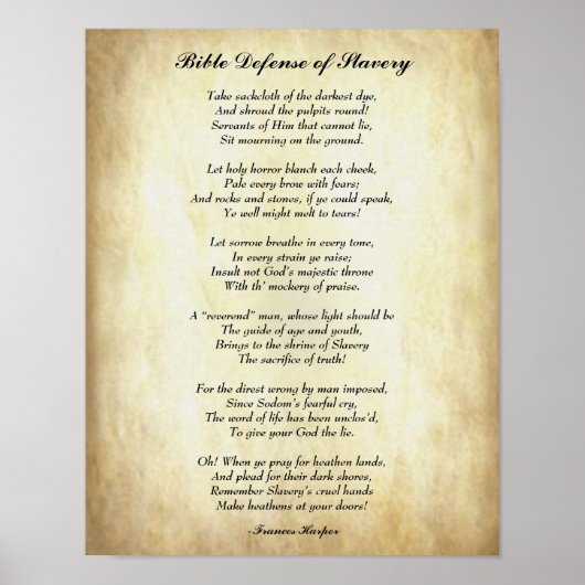 Afrikanisches amerikanisches Gedicht: Bibelverteid Poster (Vorne)