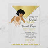 Afrikanisches amerikanisches Goldmedaille-Brautpar Einladung (Vorne/Hinten)