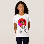 Afrikanisches amerikanisches Karate-Mädchen-Bild T-Shirt (Vorne ganz)