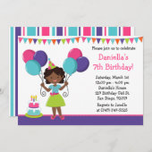 Afrikanisches amerikanisches kleines einladung (Vorne/Hinten)