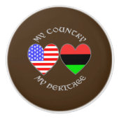 Afrikanisches amerikanisches Landeserbe Keramikknauf (Vorderseite)