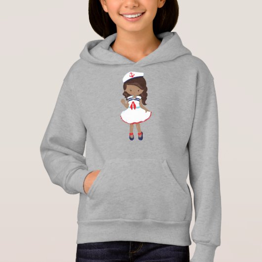 Afrikanisches amerikanisches Mädchen, Bootsführer, Hoodie (Vorderseite)