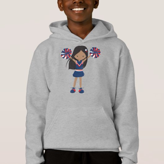 Afrikanisches amerikanisches Mädchen, Cheerleader, Hoodie (Vorderseite)