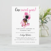 Afrikanisches amerikanisches Mädchen Einladung zum (Stehend Vorderseite)