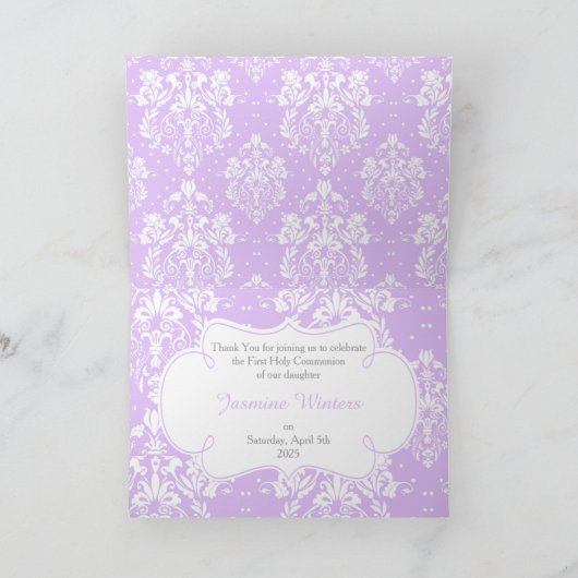 Afrikanisches amerikanisches Mädchen Erste Kommune Dankeskarte (Innenseite)