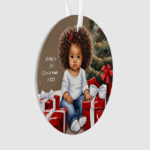 Afrikanisches amerikanisches Mädchen Ornament (Vorderseite)