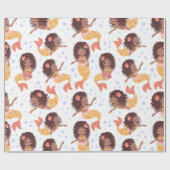 Afrikanisches amerikanisches Meerjungfernmuster Geschenkpapier (Flach)