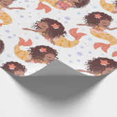 Afrikanisches amerikanisches Meerjungfernmuster Geschenkpapier (Ecke)