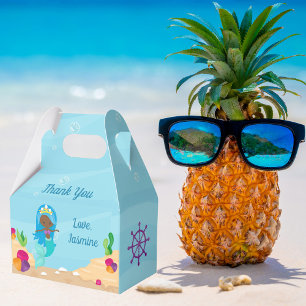 Afrikanisches amerikanisches Meerjungfrau-Girl-Kin Geschenkschachtel