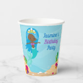Afrikanisches amerikanisches Meerjungfrau-Girl-Kin Pappbecher (Vorderseite)