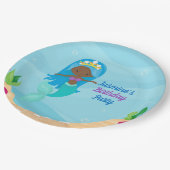 Afrikanisches amerikanisches Meerjungfrau-Girl-Kin Pappteller (Schrägansicht)