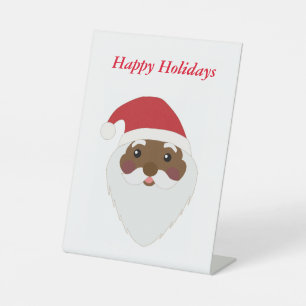 Afrikanisches amerikanisches Santa Pedestal Sockelschild