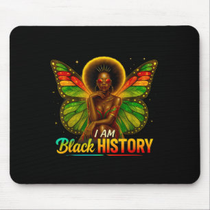 Afrikanisches amerikanisches Schmetterlingsmädchen Mousepad