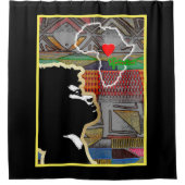 Afrikanisches amerikanisches Volk Duschvorhang (Vorderseite)