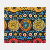 Afrikanisches Ankara-Muster Fleecedecke (Vorderseite (Horizontal))