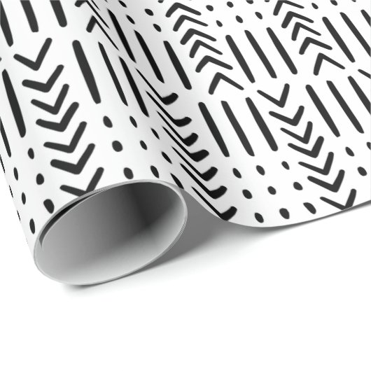 Afrikanisches Arrow-Mud-Design Geschenkpapier (Rolleneckpunkt)