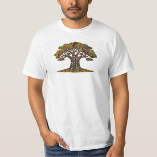 Afrikanisches Baumdesign in Weiß T-Shirt