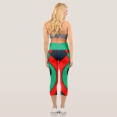 Afrikanisches Beängstigendes Stammesgebiet Capri Leggings (Rückseite)