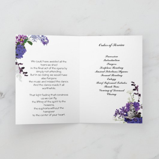 Afrikanisches Beerdigungsprogramm für Violetten Programm (Innenseite)