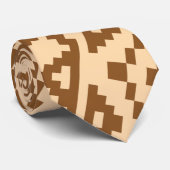Afrikanisches Beige-Braun-Minimalmuster Krawatte (Gerollt)