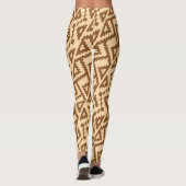 Afrikanisches Beige-Braun-Minimalmuster Leggings (Rückseite)