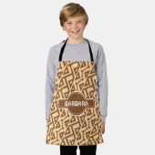 Afrikanisches Beige-Braun-Minimalmuster Schürze (Getragen)