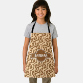 Afrikanisches Beige-Braun-Minimalmuster Schürze (Insitu)