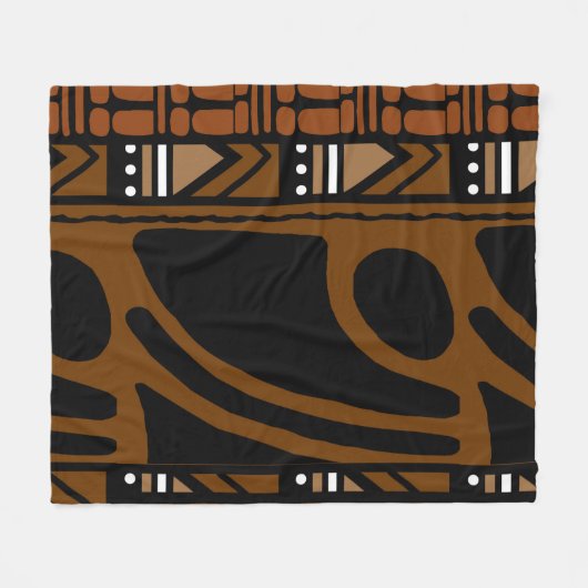 afrikanisches Bogolan Decorative Blanket Fleecedecke (Vorderseite (Horizontal))