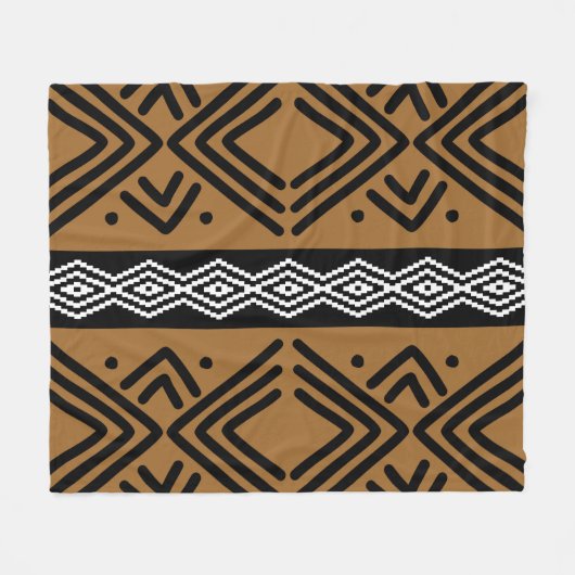 afrikanisches Bogolan Decorative Blanket Fleecedecke (Vorderseite (Horizontal))