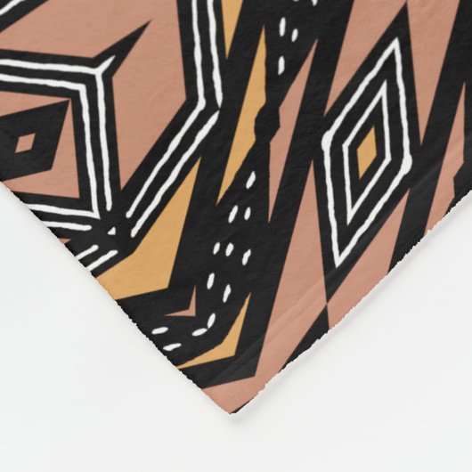 Afrikanisches Bogolan-Mud-Stoffmuster Fleecedecke (Ecke)
