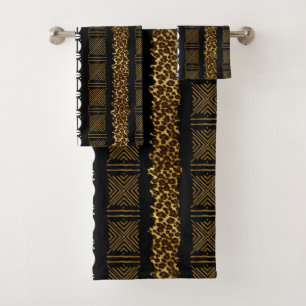 Afrikanisches Bogolan Style Schlammtuch Inspiriert Badhandtuch Set