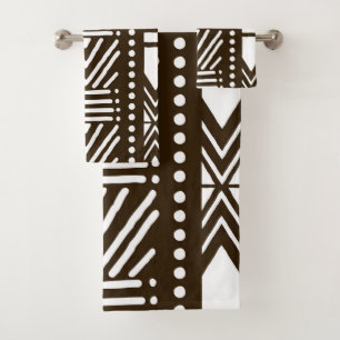 Afrikanisches Bogolan Style Schlammtuch Inspiriert Badhandtuch Set