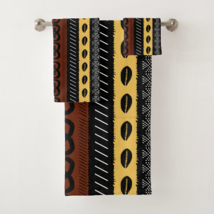 Afrikanisches Bogolan Style Schlammtuch Inspiriert Badhandtuch Set