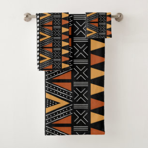 Afrikanisches Bogolan Style Schlammtuch Inspiriert Badhandtuch Set