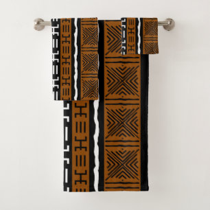 Afrikanisches Bogolan Style Schlammtuch Inspiriert Badhandtuch Set