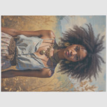 Afrikanisches Boho-Frauen-Decoupage-Seidenpapier