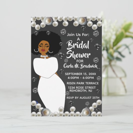 Afrikanisches Brautparty Einladung (Stehend Vorderseite)