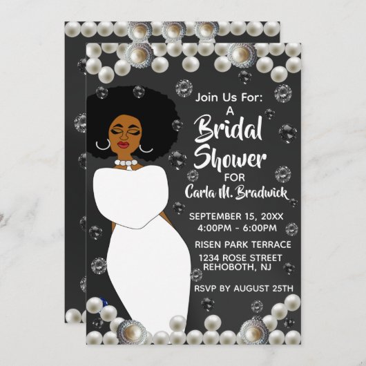 Afrikanisches Brautparty Einladung (Vorne/Hinten)